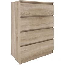 Hucoco - Commode moderne avec 4 tiroirs Malwa M4