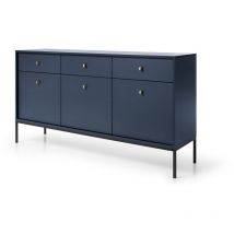 Bim Furniture - Commode mono MKSZ154 Buffet avec 3 tiroirs 154 cm Bleu Marine