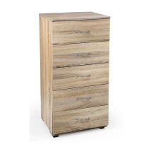 Gicos - Commode pour chambre 5 tiroirs chêne como cm 50 x 40 x 101 h