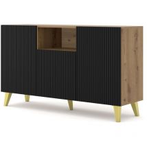 Bim Furniture - Commode Ravenna b 150 cm 2D1DM artisan noir pieds dorés