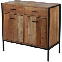 Toilinux - Commode Riverside - 2 tiroirs et 2 portes
