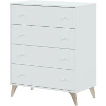 Usinestreet - Commode - Sweet - 4 Tiroirs - Blanc - 95 X 77.5 X 40 Cm