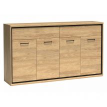 Commode Etrmoni 105, Clair bois, Avec tiroirs et portes, Nombre de tiroirs: 0, 101x177x41cm