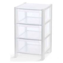 Domoliving - Commode tour 3 tiroirs blanc 38x38x59 cm