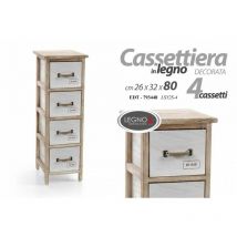 Webmarketpoint - Commode étroite en bois shabby blanche 4 tiroirs