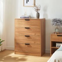 [en.casa] - Commode Varkaus mdf 90 x 70 x 40 cm effet chêne