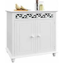 Deuba - casaria Commode en bois Jersey Blanc vintage buffet dressoir campagnard armoire cottage 76x65x35cm highboard chambre couloir