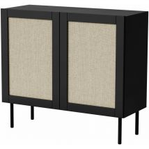 Bim Furniture - Commode yucca 100 cm 2D noir mat / rotin calabria