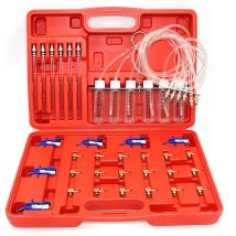 Start - Common Rail Testeur 6 cylindres diesel de débit de retour Testeur Common Rail Adaptateur Kit d'outils de test d'injecteur avec 24 adaptateurs