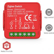 Nedis - commutateur d''alimentation smartlife zigbee 3.0 2X100 w connexion du terminal application disponible pour: android io