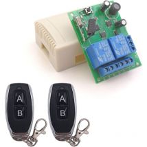 Alovez - dc 12 v 24 v 30 v Drahtloser 433 MHz rf 10 a Relaisempfänger-Fernbedienungsschalter mit 2 Sendern für Motor, Licht, Tortür, DIY-Controller