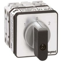 Legrand - Commutateur à cames inverseur avec position arrêt 45° PR17 - 2P - 4 contacts - fixation par vis sur porte