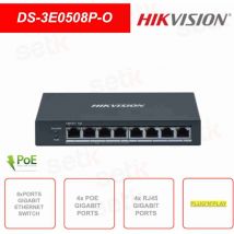 Hikvision - commutateur métallique gigabit boîtier métallique poe - soho