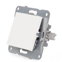Greenice - Commutateur Panasonic Karre 10A 250V/Cadre En Métal Avec Griffes/Clé Blanc