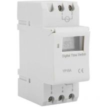 Commutateur Programmable sur Rail Din Crea 15a avec relais de minuterie Programmable Lcd numérique (ac220v)