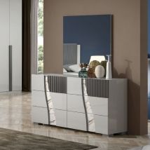 Comò 6 cassetti grigio laccato lucido l 159 - Onda