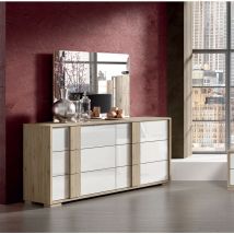 Stilprojectstore - Comò 6 cassetti grigio o bianco l 160 - Diana Bianco