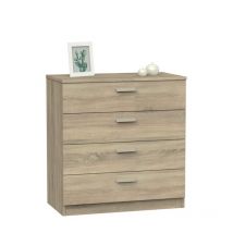 Ptarch - Cómoda 4 cajones Tibet en acabado roble cambrian, 78cm(alto) 74cm(ancho) 40cm(largo)