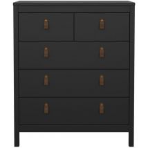 Cómoda 5 cajones negro mate H98,9 cm - barcelone