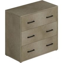 Toscohome - Cómoda con 3 cajones color arcilla 91x45x81H cm montada