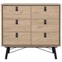 Cómoda doble 6 cajones con base metálica L101,8 cm - joyce