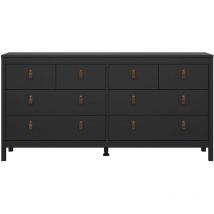 Cómoda doble 8 cajones negro mate L159,6 cm - barcelone