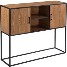 Cómoda elegante y práctica unidad de almacenamiento diseño motala 90 x 109 x 30 cm imitación madera negro oscuro
