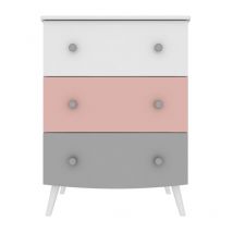 Cómoda infantil blanco, gris y rosa ringo