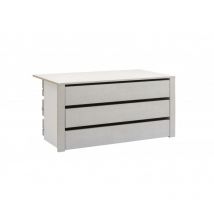 Abitare - Cómoda interior para armario de 123 cm con tres cajones en color gris hielo - Tronto