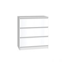 Onlywood - Cómoda Malwa M3, blanco brillo