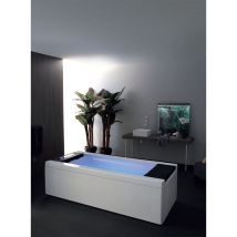 Abcrital - Vasca idromassaggio con cascata 200x90 cm colacril Vittoria bea Bianco