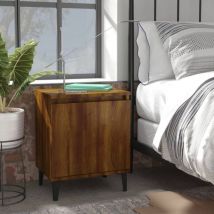 Set di 2 Comodini Moderni da Camera da Letto,Tavolini con Gambe in Metall Rovere Marrone 40x30x50 cm -MN40688