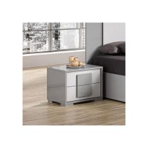 Stilprojectstore - Comodino 2 cassetti grigio laccato lucido l 60 - Diana Large