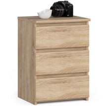 Comodino Akord CL3 Sonoma Quercia 40 cm 3 cassetti 40x35x57 cm