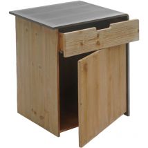 HHG - non utilizzato] Comodino cassettiera armadietto con cassetto design industriale 599 60x50x40cm legno di abete naturale e nero