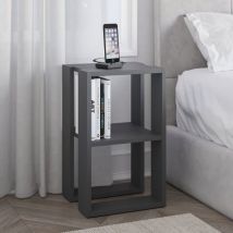 Comodino con due ripiani colore antracite 34x55H cm - Lonie