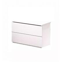 Comodino 'giotto' con due cassetti bianco fiammato, 49x38x41 cm