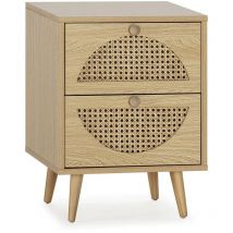 Comodino Luna 2 cassetti colore rovere