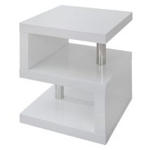 Tavolino lylia - mdf laccato bianco - Con led - Bianco