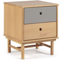 Comodino Magnus 2 cassetti, legno massello, 40 cm (larghezza) 40 cm (profondità) 52 cm (altezza)