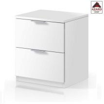 Comodino - 2 Cassetti - 46X38X34 Cm - Bianco