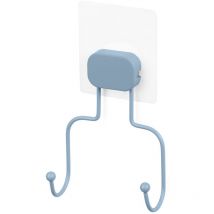 Grena Gancio Doppio Autoadesivo m, 10x5x18 cm, Blu, Metallo Verniciato a Polvere - Compactor