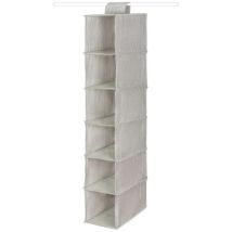 Compactor - Kleidungs-organizer - Hängeorganizer 30x18x94 Cm, 6 Fächer, Grau Ran10114