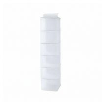 Organisation de penderie - Organiseur suspendu 30x30x128 cm, 6 compartiments, blanc RAN2981 - Compactor