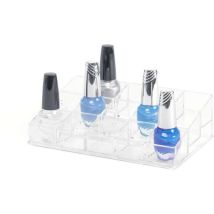 Compactor Cosmetic Organizer Rettangolare 15 Scomparti, Polistirene Trasparente, 20,6 X 13 X H,5,8 Cm , Ran6991
