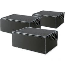 Set di 3 Custodie per Piumone, Gamma Urban, Nero, Polipropilene, 55 x 45 x 25 cm, RAN9839 - Compactor