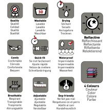 Collare Comfort Halti Cinghia regolabile con imbottitura in neoprene e tessuto 3M catarifrangente. Nylon di qualità. Leggero e ideale per cani grandi