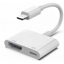 Langray - Compatible avec le câble adaptateur iPhone vers hdmi, adaptateur av numérique 1080p hd tv connecteur compatible avec iPhone 14 Pro Xs Max