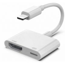 Compatible avec le câble adaptateur iPhone vers hdmi, adaptateur av numérique 1080p hd tv connecteur compatible avec iPhone 14 Pro Xs Max xr x 8 7 6