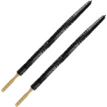 Juego de 2 cepillos para radiadores Cepillo limpiador de radiadores de 75 cm de largo y flexible con mango de madera Adecuado para radiadores y